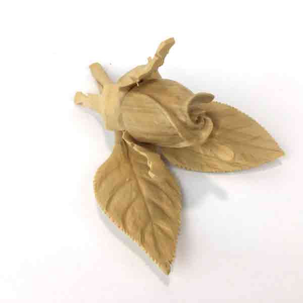 Carved Natural Mini Rose Bud - Image 3